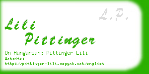 lili pittinger business card